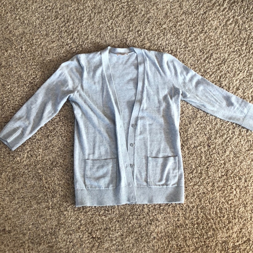 3/4 Sleeved Gray Flecked Cardigan - Size Medium